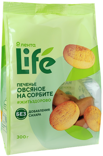 

Печенье овсяное Лента Life на сорбите, 300г