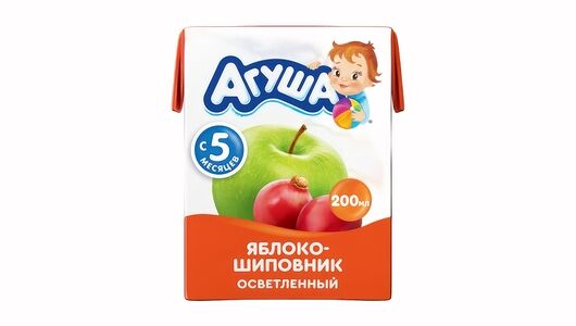 Детский сок Агуша Яблоко-Шиповник, 200мл, с 5 месяцев
