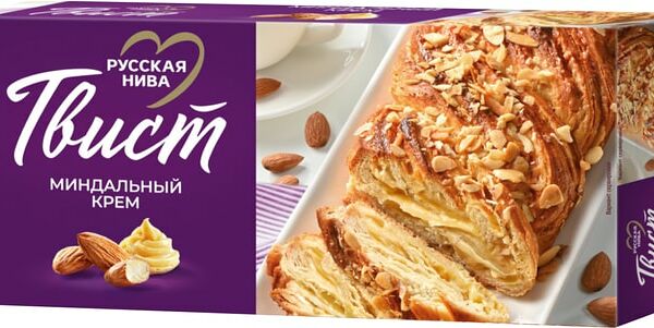 Рулет Русская Нива слоеный Твист Миндальный крем 300г