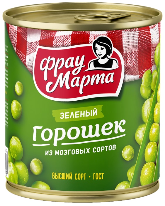 

Горошек консервированный Фрау Марта зеленый 310 г
