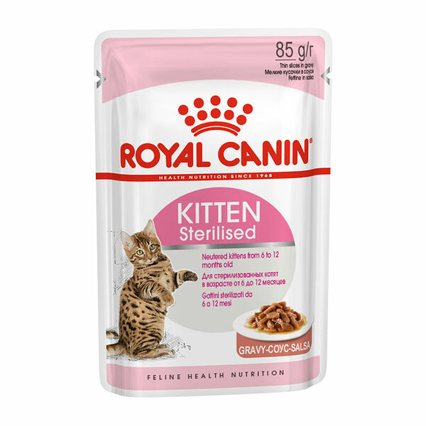Влажный корм Royal Canin Kitten Sterilised для стерилизованных котят от 6 до 12 месяцев, (в соусе), 85 г