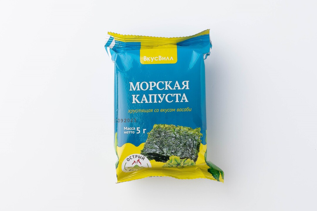 

Морская капуста хрустящая со вкусом васаби
