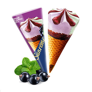 Мороженое Sunreme рожок черная смородина мята 78 г