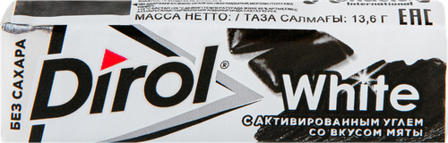 

Жевательная резинка Dirol White без сахара мята и активированный уголь 13.6 г