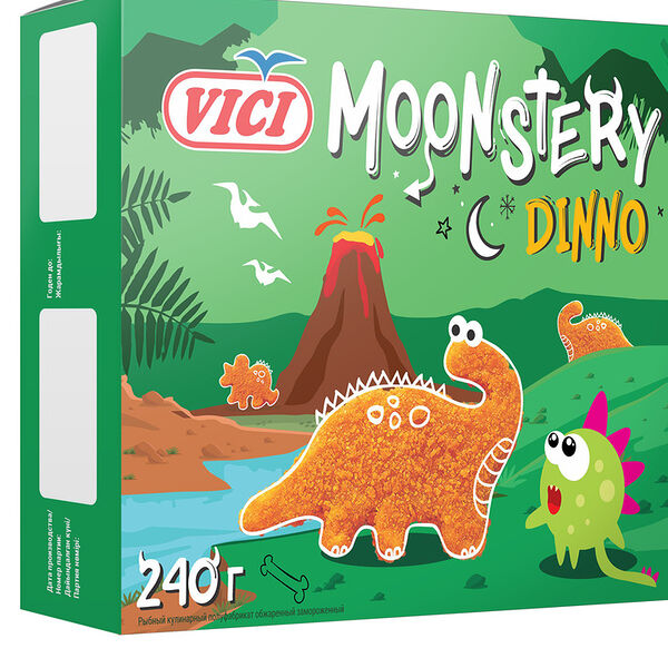 Рыбные фигурки Vici Monster Dinno в панировке замороженные
