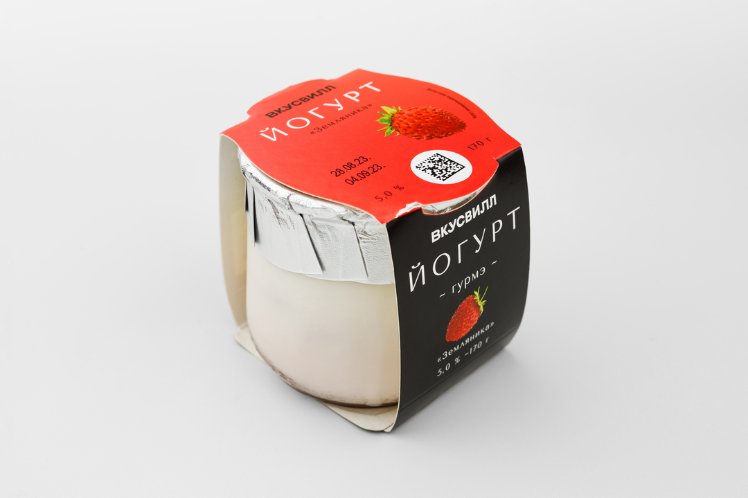 

Йогурт ложковый ВкусВилл Гурмэ Земляника 5% 170 г