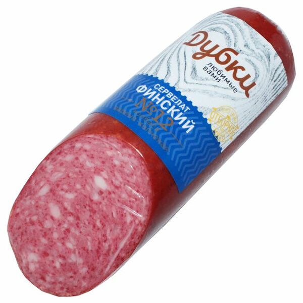 Колбаса варено-копченая Дубки Сервелат Финский 350 Г