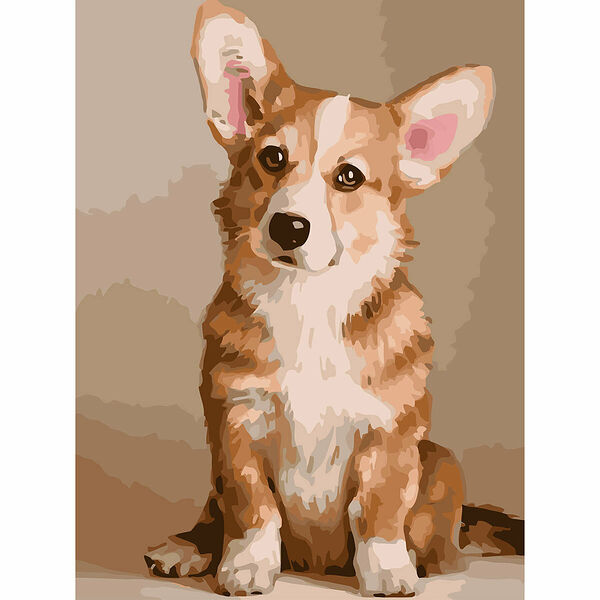 S030 - Набор для рисования по номерам 'Королевский корги' Куликова Валерия, 40*50см, Cristyle