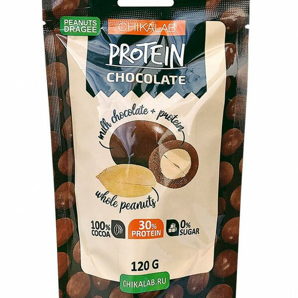 Chikalab Protein драже арахис в молочном шоколаде 120 г
