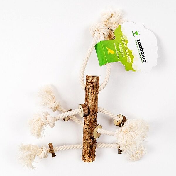 Игрушка для птиц Чуча (х/б+орех) 15 см