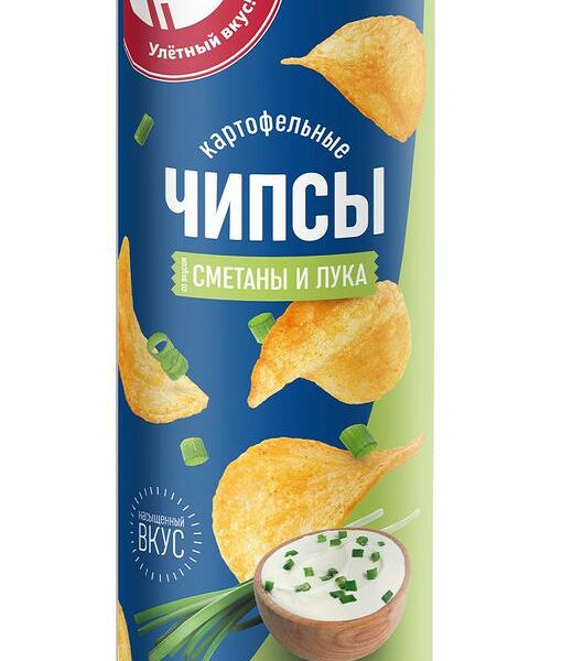 Чипсы Сметана и лук ТМ Ашан Красная птица