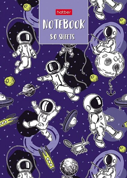 Бизнес блокнот 80л А6 клетка Астронавт 80ББ6В1 27526