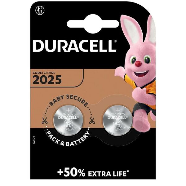 Батарейка CR2025 2шт Duracell (DL2025/CR2025)