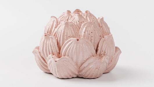 Подставка для благовоний из бетона Лотос, цвет розовый 