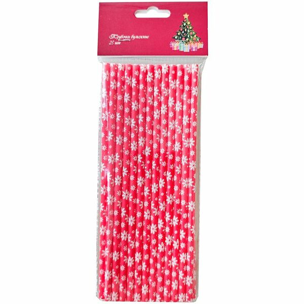 Трубочки бумажные цвет в ассортименте, 25шт