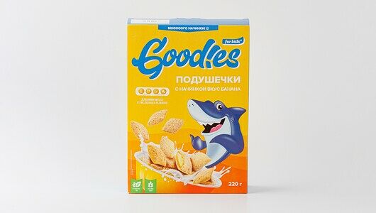 Подушечки Goodies с начинкой вкус банана 220г