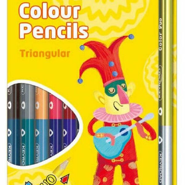 Карандаши цветные двусторонние Keyroad 24 цвета, 12 шт