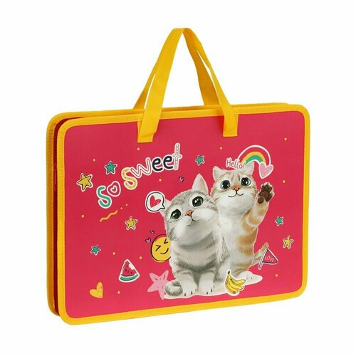 

Папка с ручками А4 ArtSpace Sweet Cats пластик на молнии