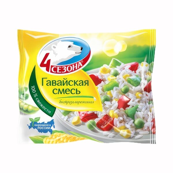Смесь овощная 4 Сезона Гавайская быстрозамороженная 400 г