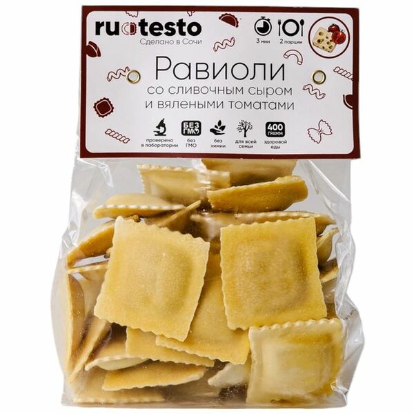Равиоли Ru Testo со сливочным сыром и вялеными томатами 400 г