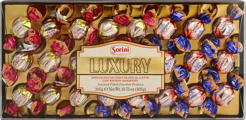 

Конфеты Sorini Luxury пралине из молочного шоколада с хрустящими кусочками карамели 305 г