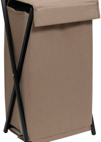 Корзина для белья Violet Элит складная песочный черный