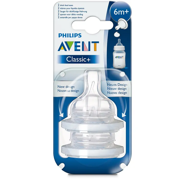 Philips Avent Anti-Colic соска силиконовая для густых жидкостей 6+ 2 шт SCF636/27