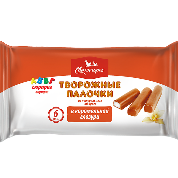 Сырок творожный Свитлогорье глазированный в карамельной глазури с ванилью 23%, 180г