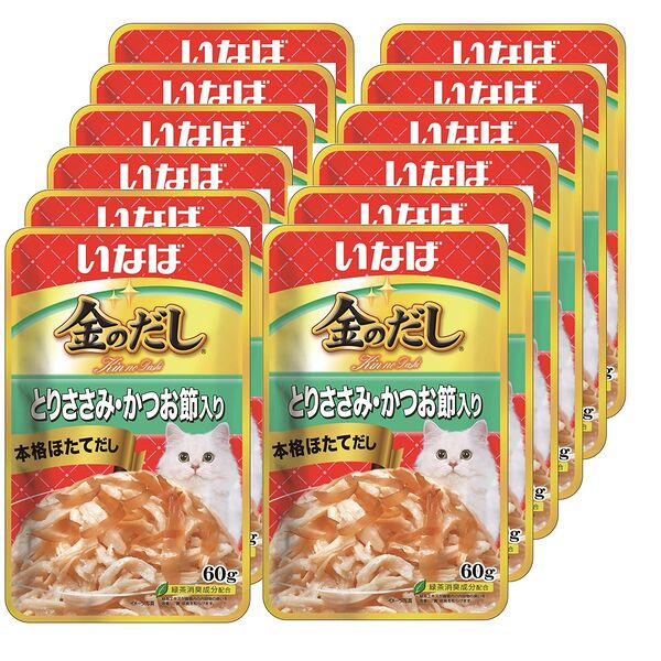 Корм для кошек INABA Kinnodashi куриное филе с кацуобуси в желе пауч 60г (упаковка - 12 шт)