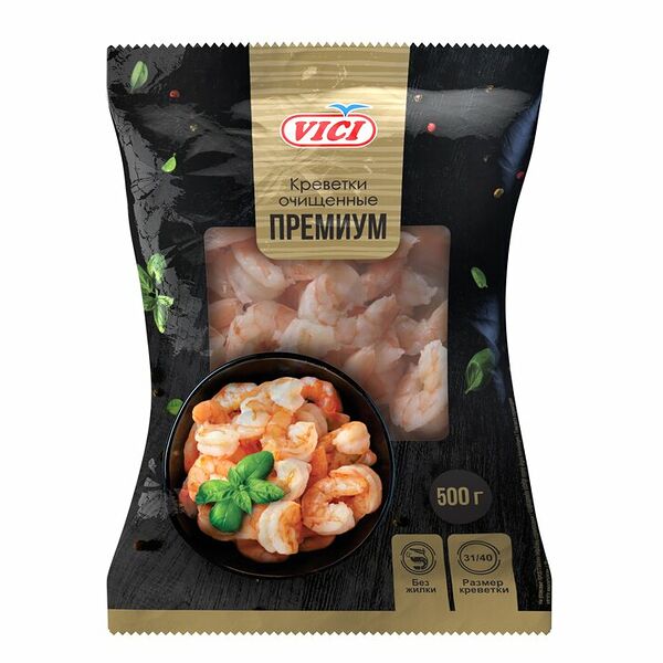 Креветки королевские Vici очищенные премиум 31/40 500 г