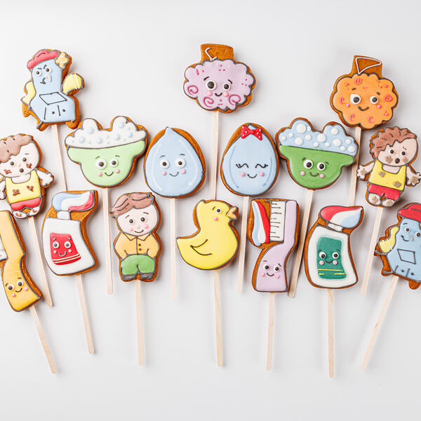 Пряник имбирный на палочке Мойдодыр, 1 шт, в ассортименте