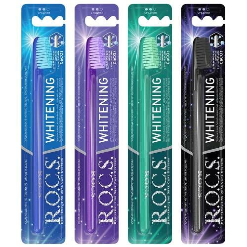 Зубная щетка R.O.C.S. Whitening средняя цвет в ассортименте 1 шт