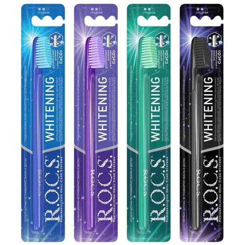 

Зубная щетка R.O.C.S. Whitening средняя, 1 шт, цвет в ассортименте