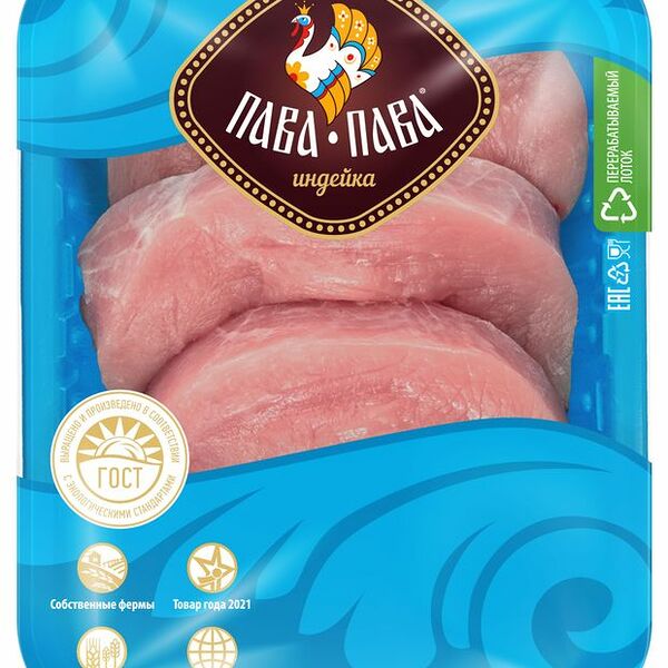 Котлета (филе) Пава Пава из индейки охлаждённая натуральная 600 г