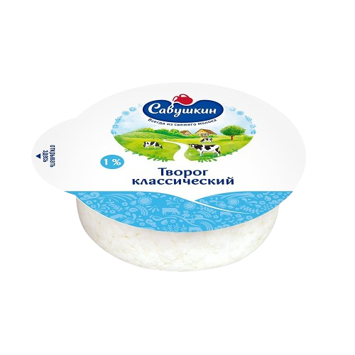 Творог Савушкин хуторок 1% мультивак цилиндр 300г