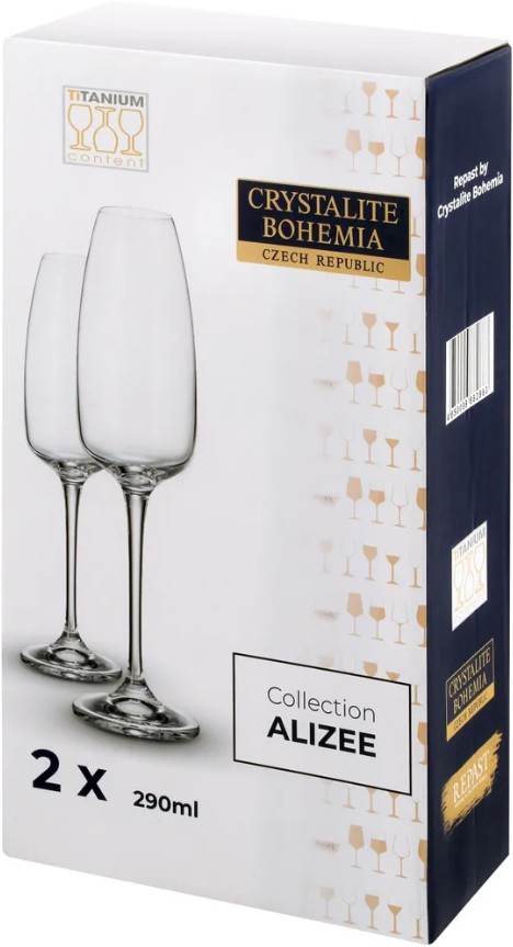 

Набор бокалов для шампанского Crystalite Bohemia Alizee 290 мл х 2 шт.