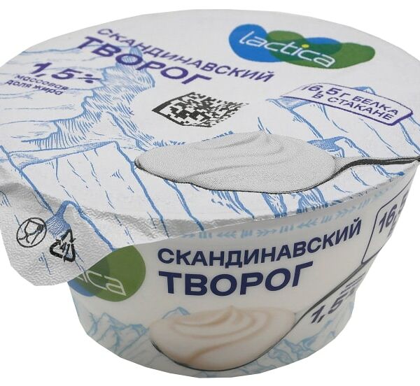Творог Lactica Скандинавский Натуральный 1.5% 150г