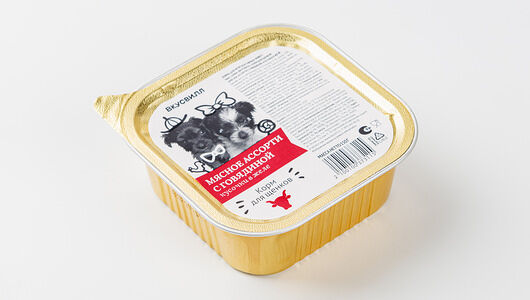 Корм влажный для щенков Мясное ассорти с говядиной кусочки в желе