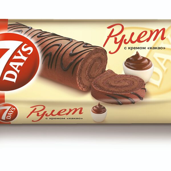Рулет бисквитный 7 DAYS с кремом какао 200 г 
