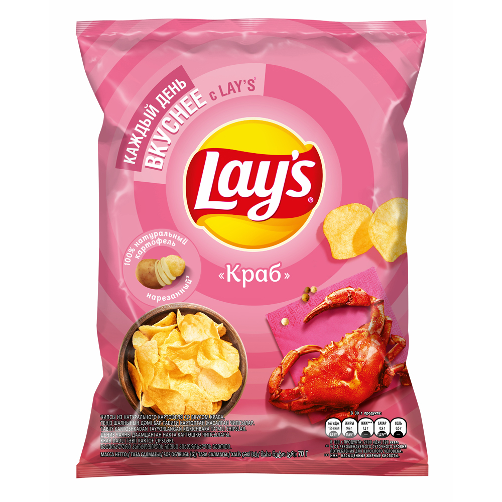 

Чипсы картофельные Lay's со вкусом краба 70 г