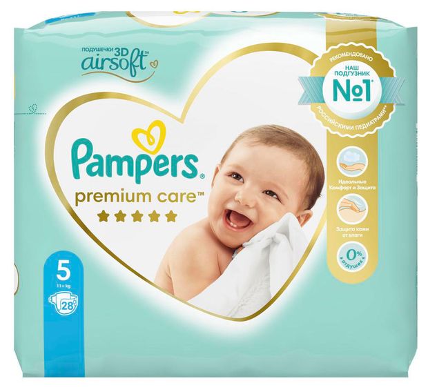 

Подгузники Pampers Premium Care 5 Junior 11+ кг 28 шт.