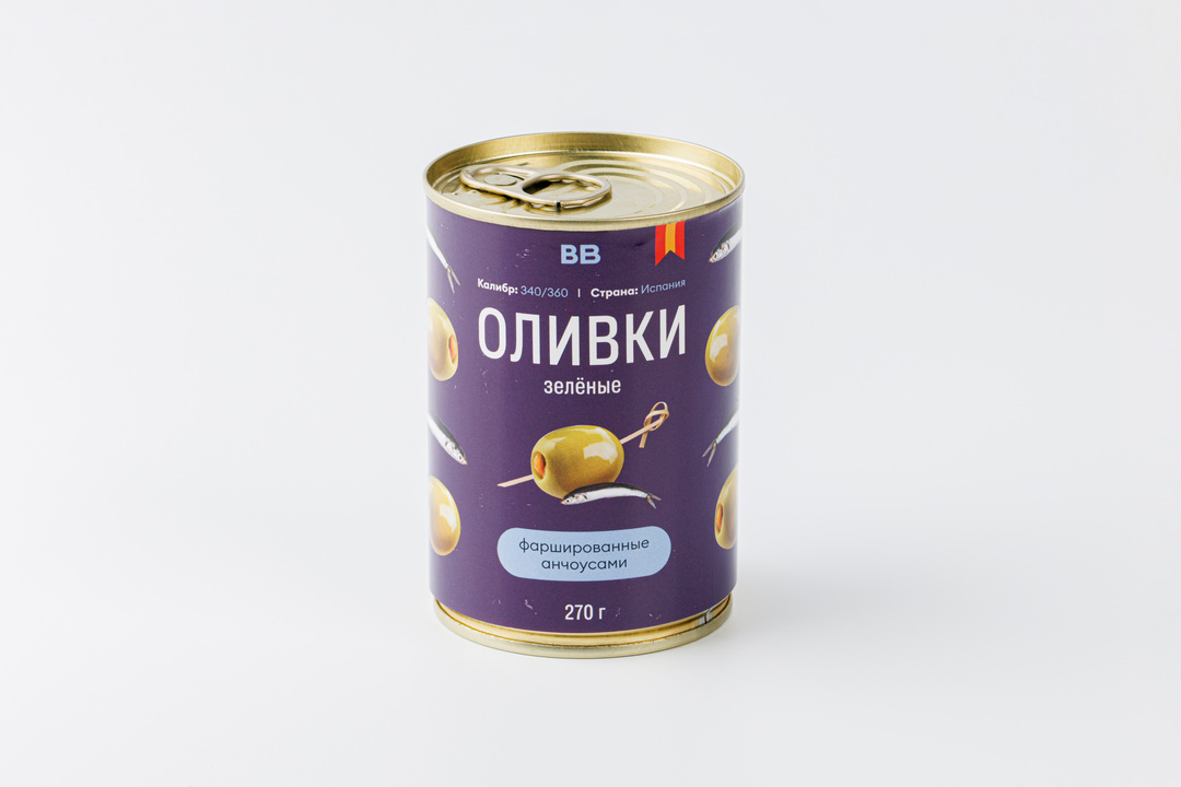 

Оливки зеленые фаршированные анчоусами ВкусВилл