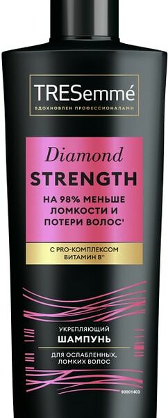 Шампунь для волос TRESemme Укрепляющий Diamond Strength с pro-комплексом Витамин В меньше ломкости волос 400мл