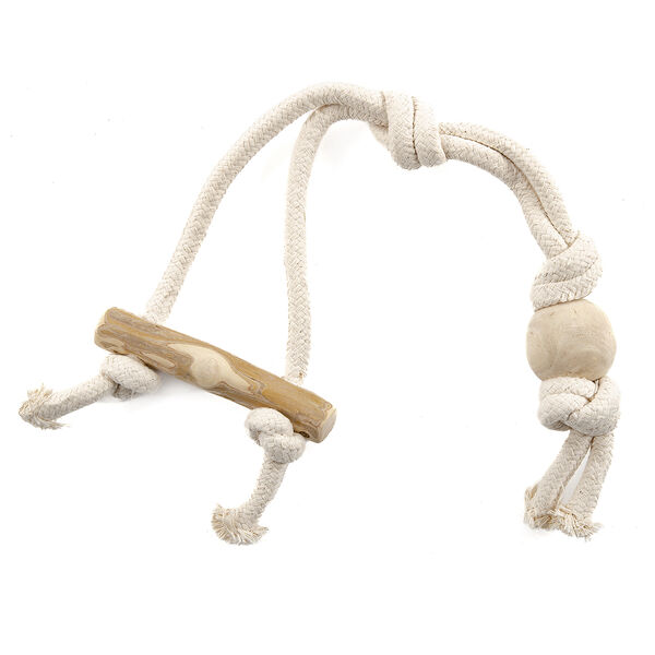 Игрушка для собак Coffe Wood Канатный грейфер с кофейной палочкой и шариком