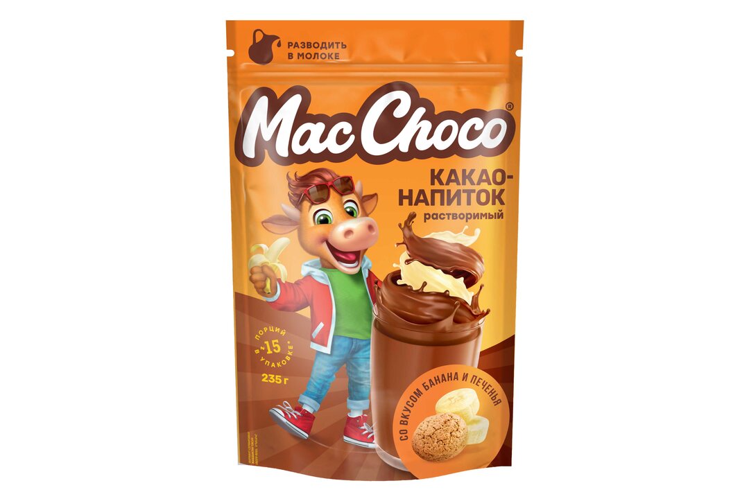

Какао-напиток MacChoco со вкусом банан-печенье растворимый 235 г
