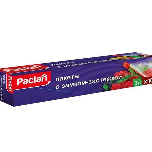 Пакеты с замком-застёжкой, Paclan, 27*28 см, 3 л, 10 шт., Китай