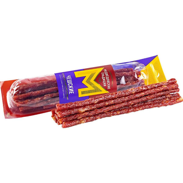 Колбаски сырокопченые МЕДВЕДОВСКИЕ ТРАДИЦИИ Чешские полусухие, 70г