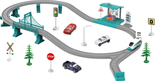 

Железнодорожный набор 1toy InterCity Express Пригород 63 детали свет звук