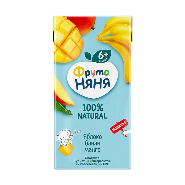 Нектар ФрутоНяня из яблок, бананов и манго с 6 месяцев, 200 мл