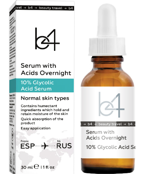 В4 Monoserums моносыворотка ночная с гликолевой кислотой 10% 30 мл